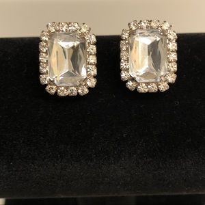 Vintage Rhinestone Clip On Earrings for Prom or Special Occasion